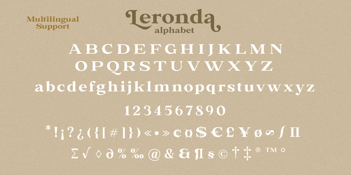 Beispiel einer Leronda Regular-Schriftart